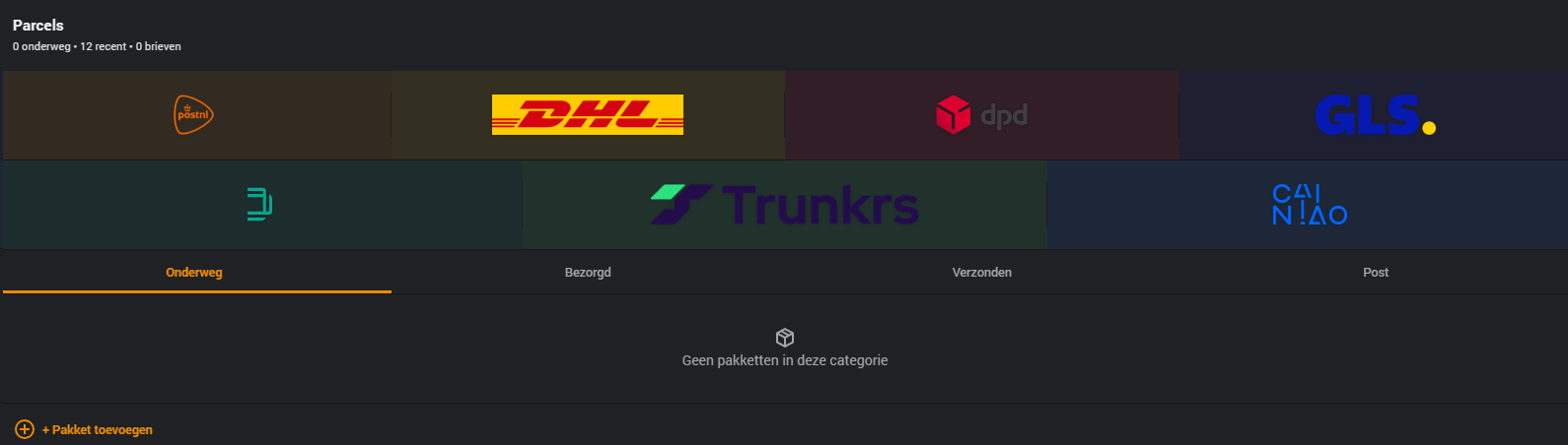 Combo banner, dark theme