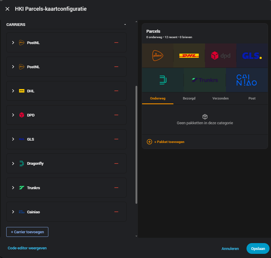 Editor carriers and preview